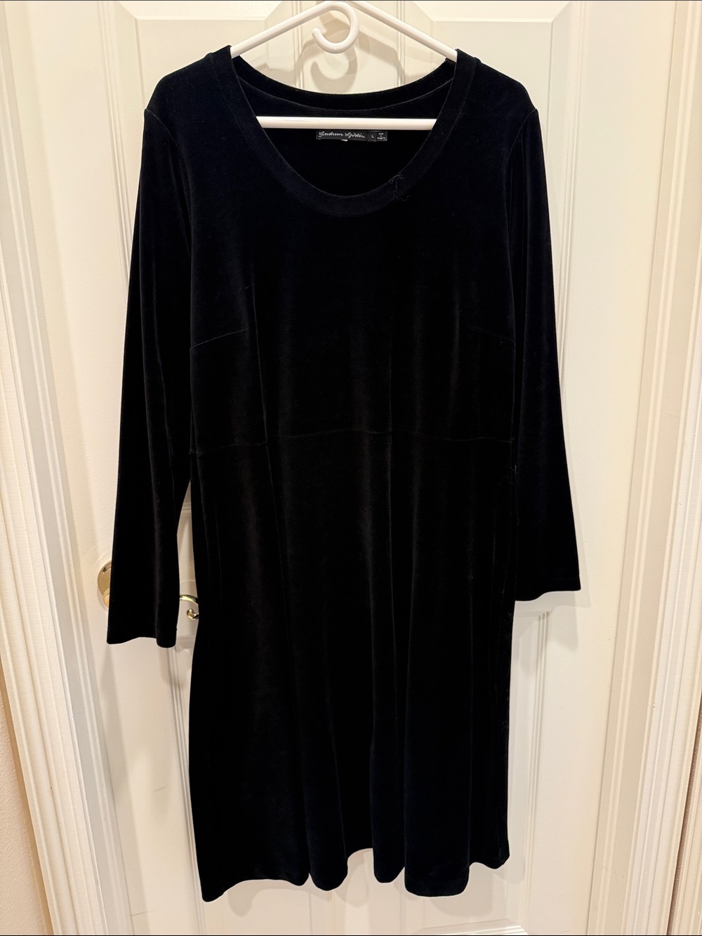 Gudrun Sjoden women’s Black Velvet Midi Dress , Size Large